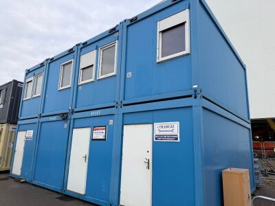 8 x Cabin Site Office Block in Blue, Constructed by NT Construction. Segment Kontenerowy 8 Cabin Site Offices Built In-Situ at Shotton Mill for Viewing & Collection from Site with the Permission of the Site Security Only. DOM 06/2015, Single Cabin Size 24