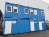 8 x Cabin Site Office Block in Blue, Constructed by NT Construction. Segment Kontenerowy 8 Cabin Site Offices Built In-Situ at Shotton Mill for Viewing & Collection from Site with the Permission of the Site Security Only. DOM 06/2015, Single Cabin Size 24 - 2