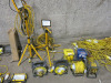Large Quantity of Site Work Lighting & Electrical Cables to Include: 9 x 3 Phase Extension Leads, 2 x Single Phase Extension Leads, 3 x Single Phase Extension Reels, 2 x Blakley Site Transformers, Model STSC/3/RCD/S2, 2 x 3.0 KVA Transformers, 4 x 110v R - 4