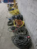 Large Quantity of Site Work Lighting & Electrical Cables to Include: 9 x 3 Phase Extension Leads, 2 x Single Phase Extension Leads, 3 x Single Phase Extension Reels, 2 x Blakley Site Transformers, Model STSC/3/RCD/S2, 2 x 3.0 KVA Transformers, 4 x 110v R - 9