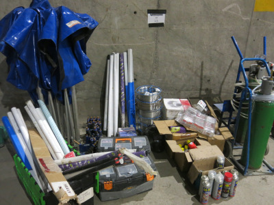 Large Quantity of Welding Equipment to Include: 2 x Regulators on 2 Trolleys, 10 x Reels of Stainless Steel Mig Wire, 28 x Tubes of Assorted Welding Rods, 5 x Partial Sets of Condor Tools, 9 x Packs of Arc Welding Rods, Box of Parweld Ceramics, Large Ass