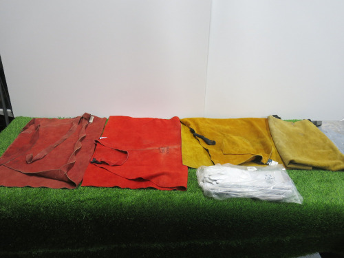 4 x Leather Welding Aprons & 3 x Pairs of Gloves