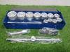 New Condor Werkzeug Industrial Quality Chrome Vanadium Steel,16 Pcs Socket Set, Hex 1" Sq Drive. Comes in Metal Container.