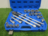 Condor Werkzeug Industrial Quality Chrome Vanadium Steel, 21 Pcs Socket Set, Hex 19-50mm, Hex 3/4" Sq Drive. Comes in Plastic Carry Case.