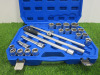 Condor Werkzeug Industrial Quality Chrome Vanadium Steel, 21 Pcs Socket Set, Hex 19-50mm, Hex 3/4" Sq Drive. Comes in Plastic Carry Case.