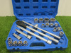 Condor Werkzeug Industrial Quality Chrome Vanadium Steel, 21 Pcs Socket Set, Hex 19-50mm, Hex 3/4" Sq Drive. Comes in Plastic Carry Case.