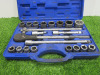 Condor Werkzeug Industrial Quality Chrome Vanadium Steel, 21 Pcs Socket Set, Hex 19-50mm, Hex 3/4" Sq Drive. Comes in Plastic Carry Case.