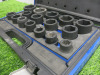 Condor Werkzeug Industrial Quality Chrome Molybdeum Steel, 16 Pcs Deep Impact Socket Set, Hex 19-50 mm, Hex 3/4" Sq Drive. Comes in Plastic Carry Case with 3/4" Ratchet Handle. - 3