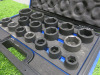 Condor Werkzeug Industrial Quality Chrome Molybdenum Steel, 16 Pcs Deep Impact Socket Set, Hex 19-50 mm, Hex 3/4" Sq Drive. Comes in Plastic Carry Case with 3/4" Ratchet Handle. - 3