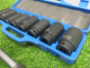 Condor Werkzeug Industrial Quality Chrome Molybdenum Steel, 8 Pcs Deep Impact Socket Set, Hex 22-38 mm, Hex 3/4" Sq Drive. Comes in Plastic Carry Case with 3/4" Ratchet Handle. - 3