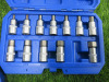 6 x Condor Werkzeug Industrial Quality Chrome Vanadium Steel 13 Pcs Socket Bit Set, Hex 5-22mm, 1/2" Sq Drive. Comes in Plastic Carry Case. NOTE: these are incomplete sets. - 6
