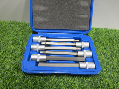 Condor Werkzeug Industrial Quality Chrome Vanadium Steel 6 Pcs Socket Bit Set, Hex Length 140mm, 5-12mm, 1/2" Sq Drive. Comes in Carry Plastic Carry Case.
