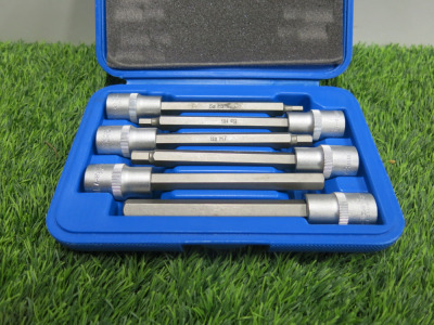 Condor Werkzeug Industrial Quality Chrome Vanadium Steel 6 Pcs Socket Bit Set, Hex Length 140mm, 5-12mm, 1/2" Sq Drive. Comes in Carry Plastic Carry Case.