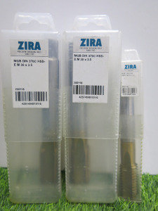 3 x New Zira Fine Spiral Flute Tap to Include: 2 x M30 & 1 x M24.