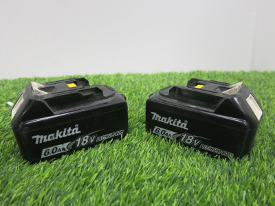 2 x Makita 6.0Ah 18v Lithium-ion Cordless Batteries, Model BL1860B.
