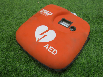 CU Medical Systems SP Series Intelligent Public Access Defibrillator, Model CU-SP1, S/N G1V31J01112, YOM 2023. Comes with Orange Carry Case. NOTE: the unit language is currently set up in Polish.