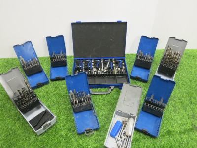8 x Assorted Condor Werkeug & Brooke Tools to Include: 1 x Thread Repair Set, 2 x Jobber Drill Sets & 5 x Tap & Die Sets. NOTE: these are incomplete sets.