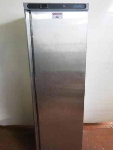 Polar Upright Stainless Steel Single Door Refrigerator, Model CD082. Size (H) 186cm x (W) 60cm x (D)60cm. Comes with Instruction Manual.