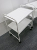 2 Shelf White Metal Trolley. - 2