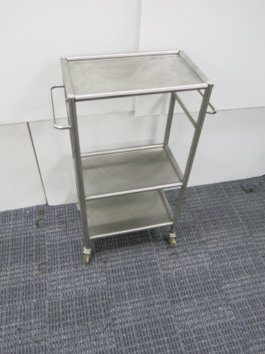Small 3 Shelf Stainless Steel Trolley.