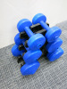 York Fitness - V36 Family Tree Dumbbell Set in Blue on Black Stand. - 2