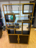 Mulitshelf Storage Display Unit in Black & Gold Frame. Size 180cm x 100cm x 30cm. - 2