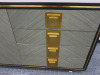 Black, Gold & Grey Wood 4 Drawer, 2 Door Storage Cabinet. Size 80cm x 15cm x 40cm. - 3