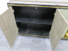 Black, Gold & Grey Wood 4 Drawer, 2 Door Storage Cabinet. Size 80cm x 15cm x 40cm. - 4