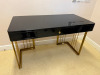 Gloss Black Desk with Gold Frame. Size 78cm x 120cm x 60cm.