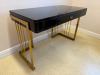 Gloss Black Desk with Gold Frame. Size 78cm x 120cm x 60cm. - 3