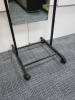 Upright Free Standing Mirror on Black Metal Frame with Wheels. - 3