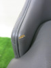 8 x Grey Button Back Faux Leather High Back Dining Chairs with Black Gloss Legs. - 5