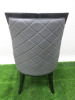 8 x Grey Button Back Faux Leather High Back Dining Chairs with Black Gloss Legs. - 7