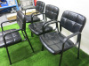 5 x Black faux Leather Chairs on Metal Frame. - 3