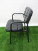5 x Black faux Leather Chairs on Metal Frame. - 4