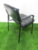 5 x Black faux Leather Chairs on Metal Frame. - 5