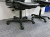 2 x Kinnarps Black Leather Swivel Office Chairs on Wheels. (Condition as Viewed). - 3