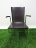 Brown Leather Chair on Metal Frame.
