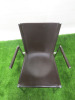 Brown Leather Chair on Metal Frame. - 6