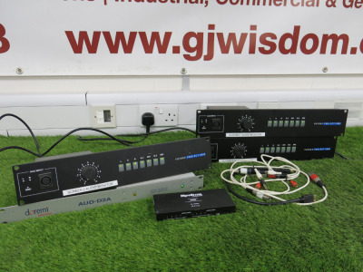 Assorted Lot of IT to Include: 3 x Future Projections SSTM7-12W Monitor Amps, 1 x Doremi AUD-D2A Digital to Analog Audio Converter & 1 x WyreStorm 4:2 HDMI 4K Matrix Switcher.