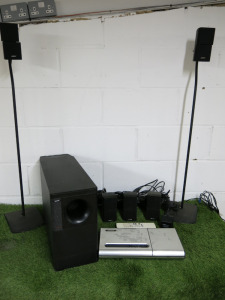 Bose Lifestyle Model 5 Music Center CD/Radio Theatre Sound System with 5 x Speakers, 2 x Stands, Base, Leads & Remote. NOTE: unable to power up for spares or repair.