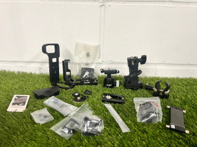Assortment of Tripod Accessories to Include: JOBY & Other Ball Heads, Clamps & Others. (As Viewed).