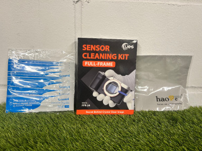 Assortment of Camera Cleaning Products to Include: Full Frame Kit, Wipes & Swabs. (As Viewed).