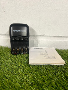 Amazon Basics B00TS18AEA Battery Charger with USB Output & Manual.