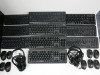 Lot of Assorted IT Equipment to Include: 13 x Mixed Brand Wireless Keyboards, 3 x Wired Keyboards, 10 x Wireless Mice, 4 x Wired Mice, 5 x Logi Headphones & 3 x Foldable Aluminium Laptop Stands.