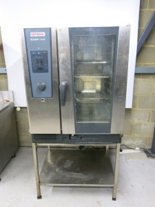 Rational iCombi Classic Electric Oven on Stainless Steel Stand, Type LMZ300BA.AAA, 3 Phase. Size H172cm x W85cm x D78cm.