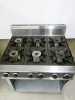 Blue Seal Cobra Natural Gas Range 6 Burner, with Open Base, on Wheels. Size H109 x W90cm x D80cm. - 2