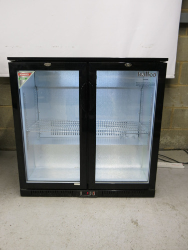 Hallco 2 Door Back Bar Chiller, Model HC2BK. Size H90cm x W90cm & D50cm.