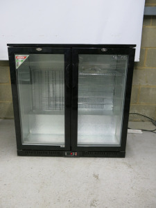 Hallco 2 Door Back Bar Chiller, Model HC2BK. Size H90cm x W90cm & D50cm.