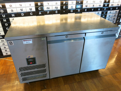 Williams Jade 3 Door Stainless Steel Counter Fridge, Model HJC3SA, S/N 835419. Size H85 x W188 x D72cm. NOTE: compressor doesn't appear to start.